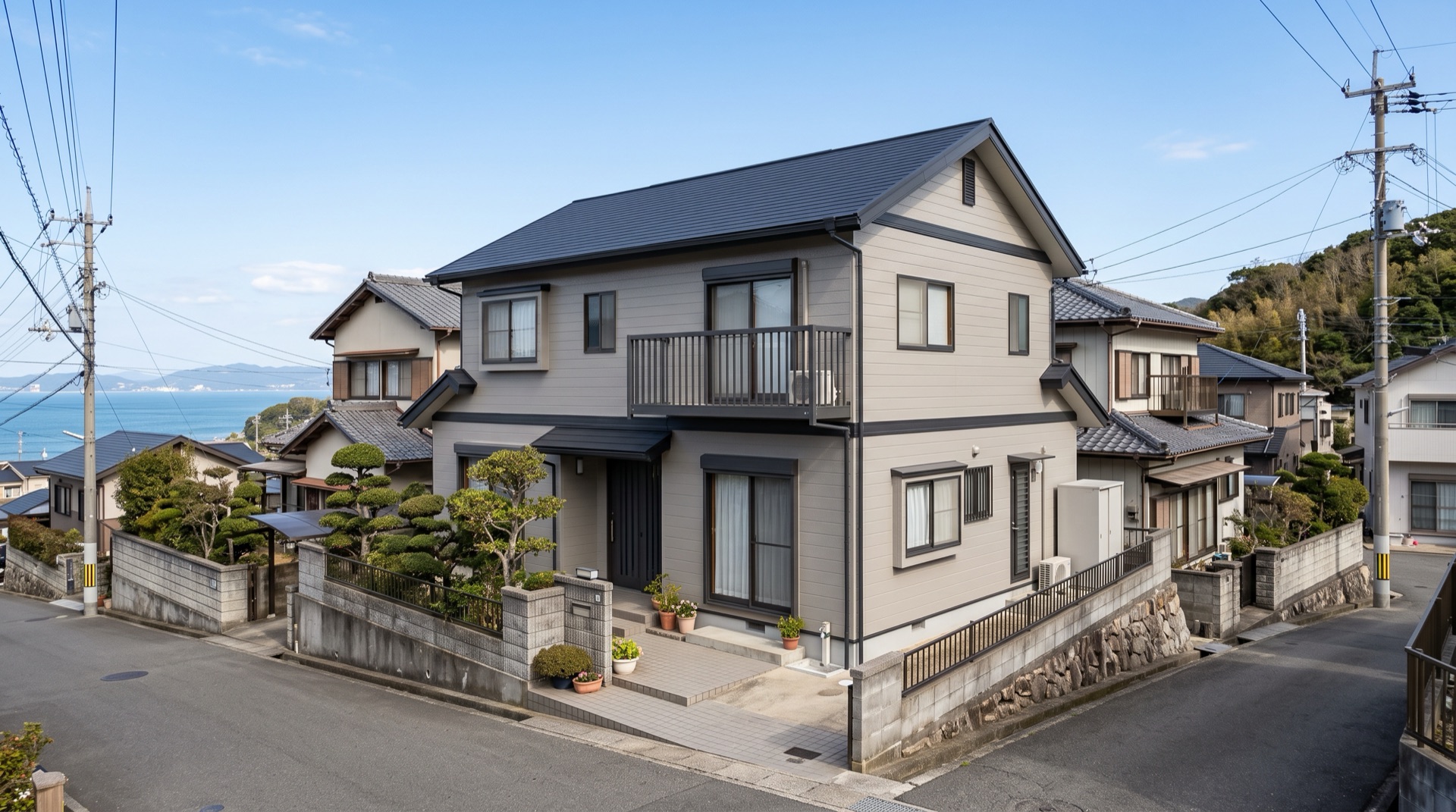 塗り替えを終えた下関市の住宅